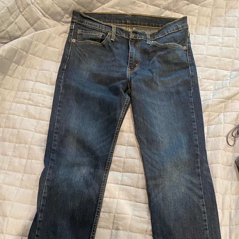 Levi, dark wash, straight leg, men’s jeans